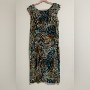 dressbarn Multicolor Abstract Midi Dress